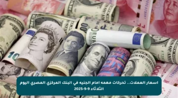 أسعار العملات.. تحركات مهمة أمام الجنيه في البنك المركزي المصري اليوم الثلاثاء 9-9-2025